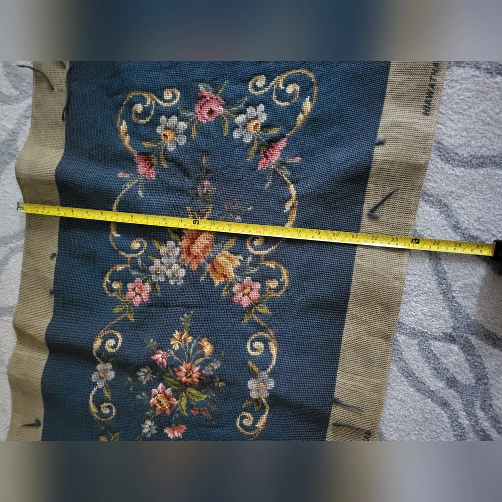 Antique 1921 French Needlepoint Tapestry - Louis XV Floral Design.